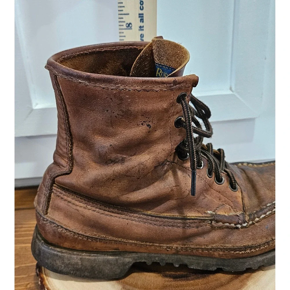VTG W.C. Russell Moccasin Co Bird Shooter BLUE LABEL 50s 60s Boots Vibram 111/2